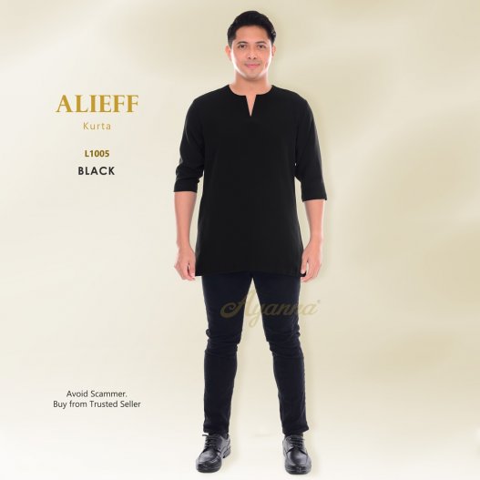 Alieff Kurta L1005 (Black) 