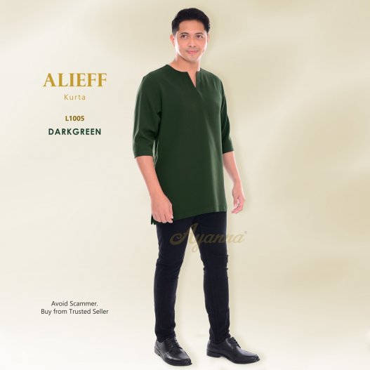 Alieff Kurta L1005 (DarkGreen) 