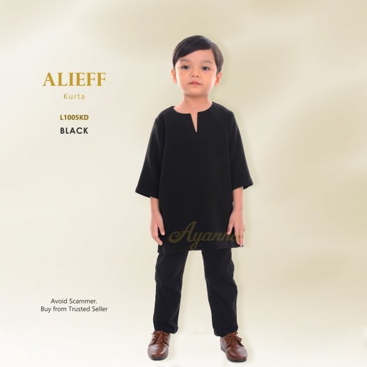 Alieff Kurta L1005KD (Black) 