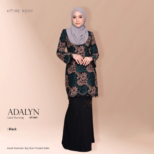 Adalyn Lace Kurung AT1091 (Black)