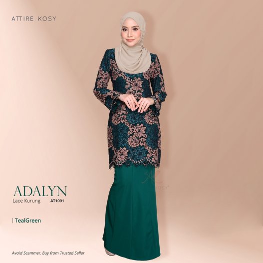 Adalyn Lace Kurung AT1091 (TealGreen) 