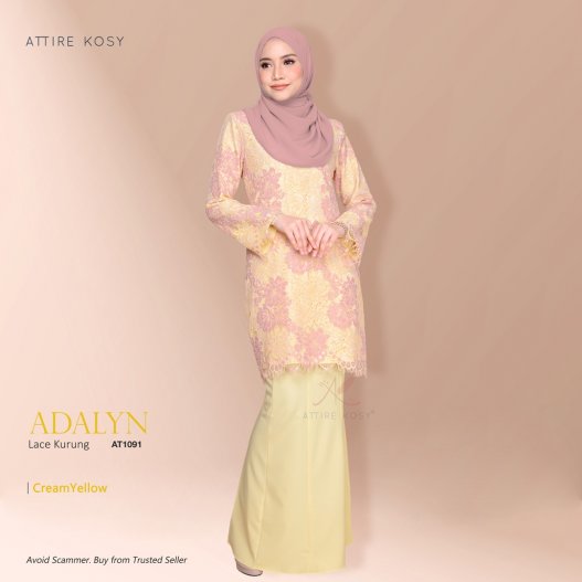 Adalyn Lace Kurung AT1091 (CreamYellow)
