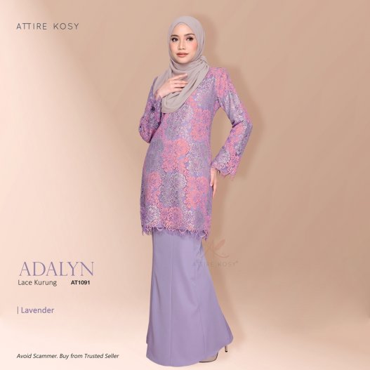 Adalyn Lace Kurung AT1091 (Lavender) 