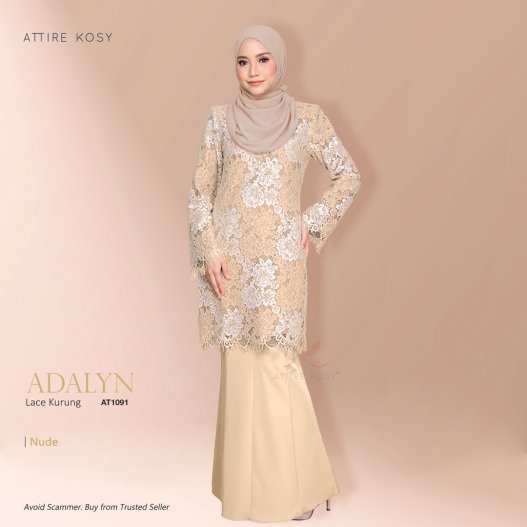 Adalyn Lace Kurung AT1091 (Nude) 