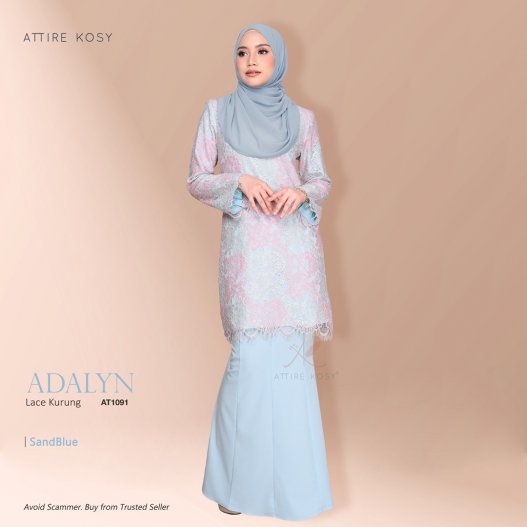 Adalyn Lace Kurung AT1091 (SandBlue) 