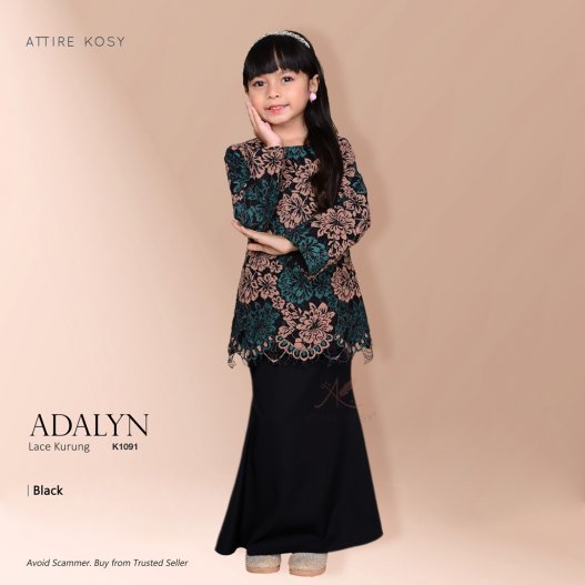 Adalyn Lace Kurung K1091 (Black)