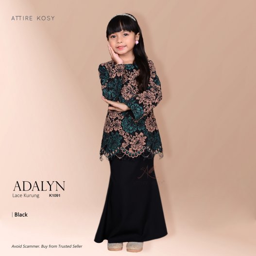 Adalyn Lace Kurung K1091 (Black) 