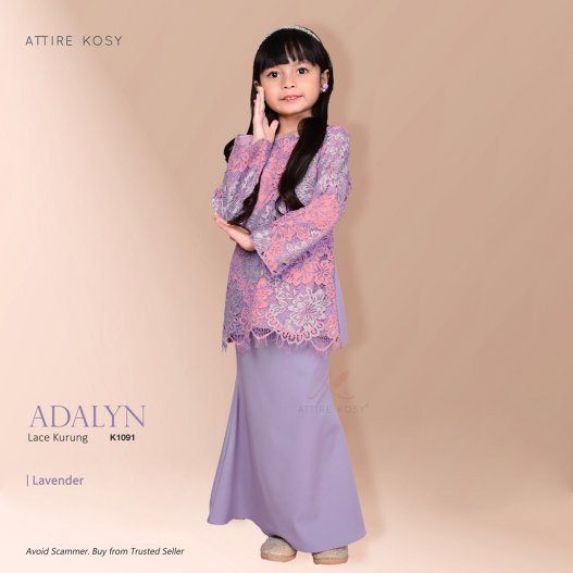 Adalyn Lace Kurung K1091 (Lavender)