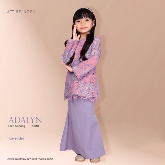 Adalyn Lace Kurung K1091 (Lavender) 