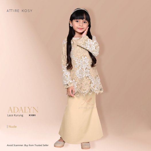 Adalyn Lace Kurung K1091 (Nude)