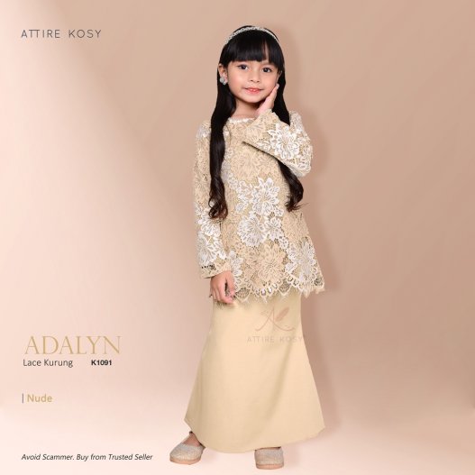 Adalyn Lace Kurung K1091 (Nude) 