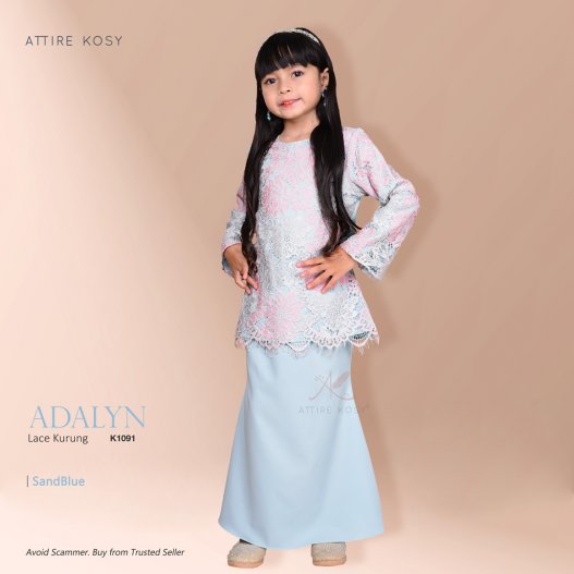 Adalyn Lace Kurung K1091 (SandBlue)