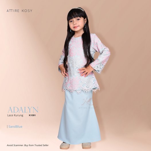 Adalyn Lace Kurung K1091 (SandBlue) 