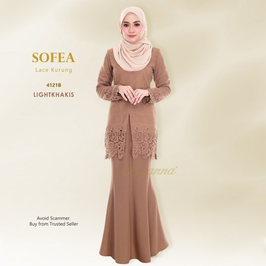 Sofea Lace Kurung 4121B (KhakisBrown)