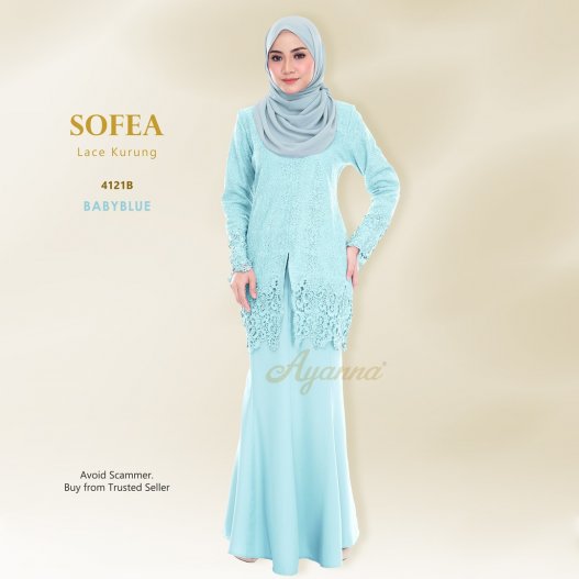 Sofea Lace Kurung 4121B (BabyBlue)