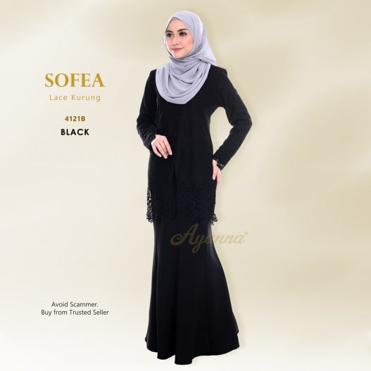 Sofea Lace Kurung 4121B (Black)