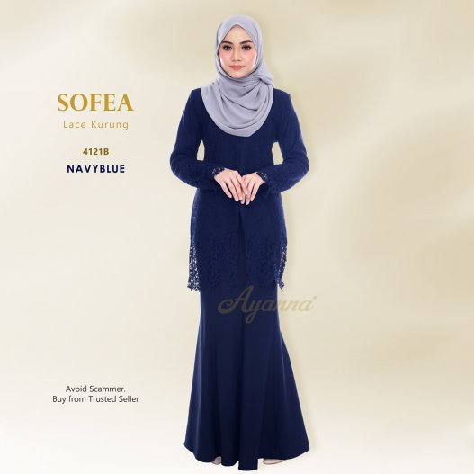 Sofea Lace Kurung 4121B (NavyBlue) 