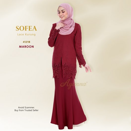 Sofea Lace Kurung 4121B (Maroon)