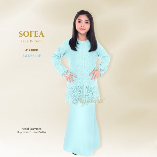 Sofea Lace Kurung 4121BKD (BabyBlue) 