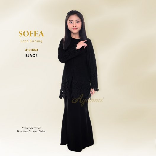 Sofea Lace Kurung 4121BKD (Black)