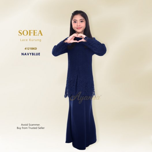 Sofea Lace Kurung 4121BKD (NavyBlue) 