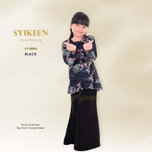 Syikeen Lace Kurung 4116BKD (Black)