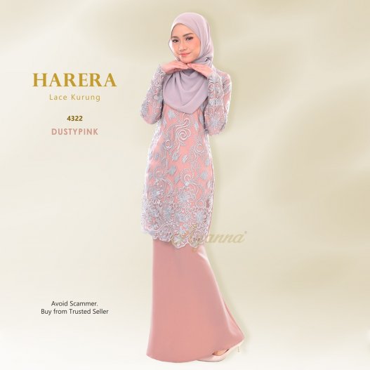 Harera Lace Kurung 4322 (DustyPink)