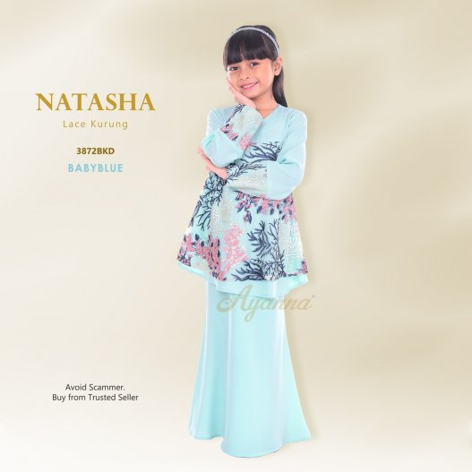 Natasha Lace Kurung 3872BKD (BabyBlue) 