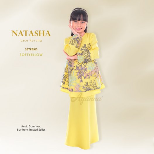 Natasha Lace Kurung 3872BKD (SoftYellow) 