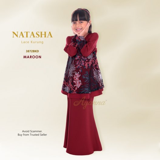 Natasha Lace Kurung 3872BKD (Maroon) 