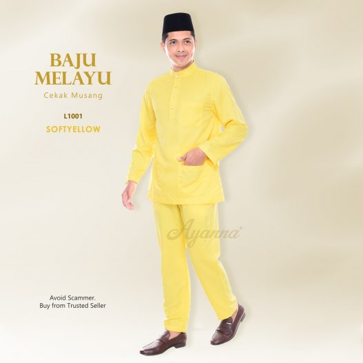 Baju Melayu Cekak Musang L1001 (SoftYellow) 