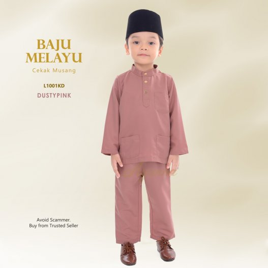 Baju Melayu Cekak Musang L1001KD (DustyPink) 