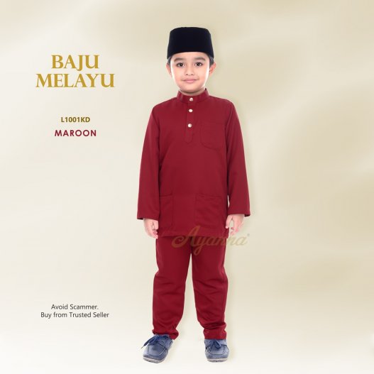 Baju Melayu Cekak Musang L1001KD (Maroon) 