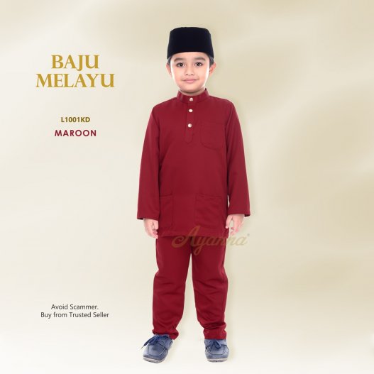 Baju Melayu Cekak Musang L1001KD (Maroon)