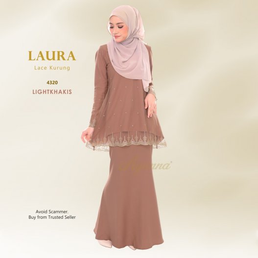 Laura Lace Kurung 4320 (LightKhakis) 