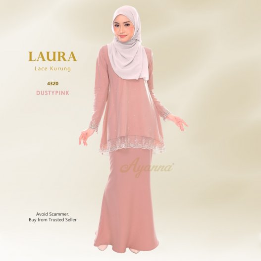 Laura Lace Kurung 4320 (DustyPink) 