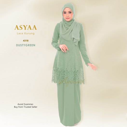 Asyaa Lace Kurung 4318 (DustyGreen) 