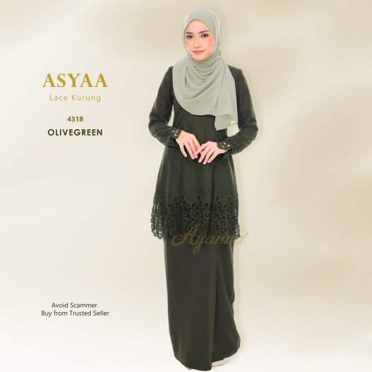 Asyaa Lace Kurung 4318 (OliveGreen) 