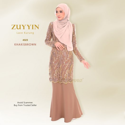 Zuyyin Lace Kurung 4323 (KhakisBrown) 