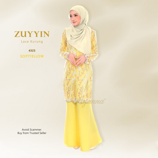 Zuyyin Lace Kurung 4323 (SoftYellow) 