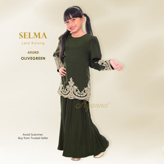 Selma Lace Kurung 4352KD (OliveGreen) 