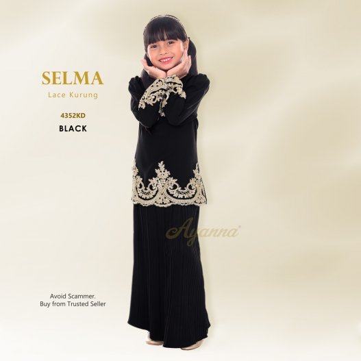 Selma Lace Kurung 4352KD (Black) 