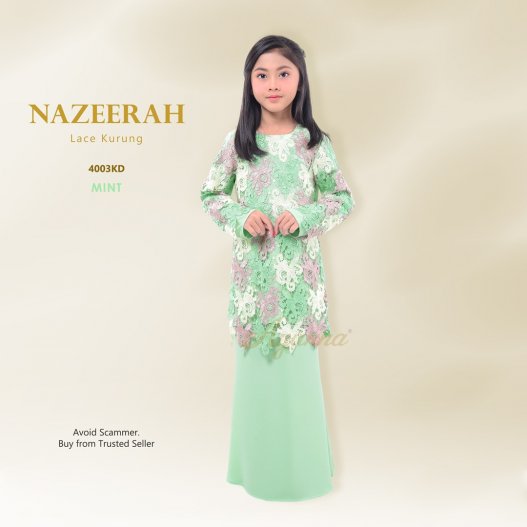 Nazeerah Lace Kurung 4003KD (Mint) 