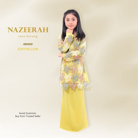 Nazeerah Lace Kurung 4003KD (SoftYellow) 