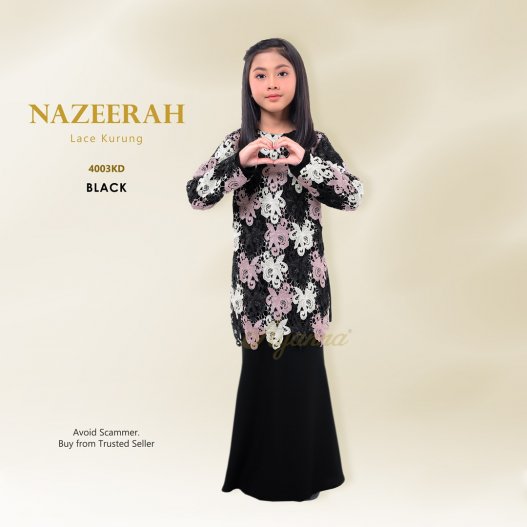 Nazeerah Lace Kurung 4003KD (Black) 