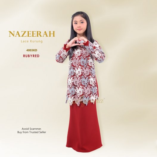Nazeerah Lace Kurung 4003KD (RubyRed) 