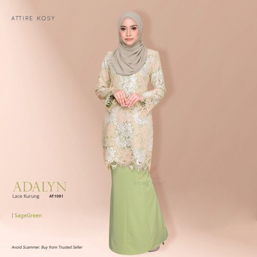 Adalyn Lace Kurung AT1091 (SageGreen) 