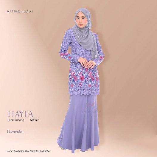 Hayfa Lace Kurung AT1107 (Lavender) 