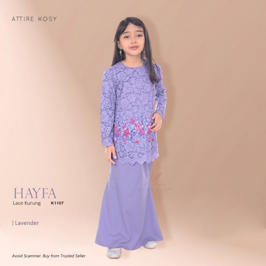 Hayfa Lace Kurung K1107 (Lavender) 