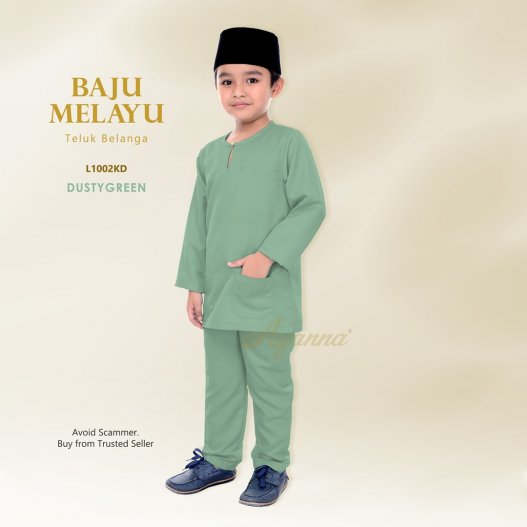 Baju Melayu Teluk Belanga L1002KD (DustyGreen) 